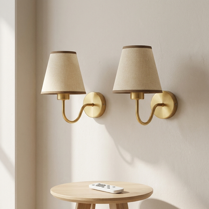 Oplaadbare LED Wandlamp met Afstandsbediening 5W Zwart Goud Accent voor Slaapkamer Hal Woonkamer Draadloze Verlichting