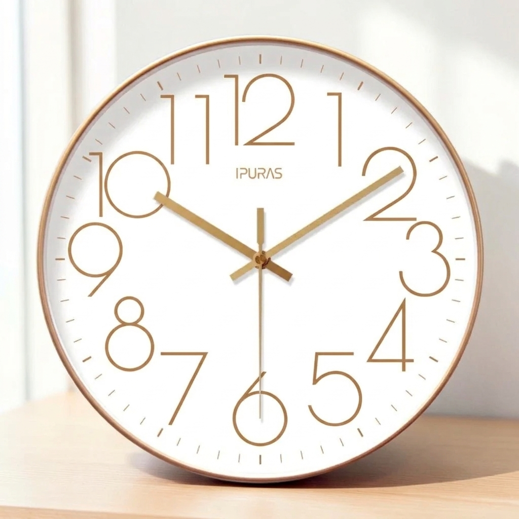 Scandinavische Wandklok Stil Uurwerk Minimalistisch Glas ABS Batterij Modern Interieur Woonkamer Slaapkamer Kantoor Tijdweergave Nordic Design