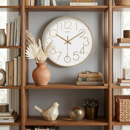 Scandinavische Wandklok Stil Uurwerk Minimalistisch Glas ABS Batterij Modern Interieur Woonkamer Slaapkamer Kantoor Tijdweergave Nordic Design