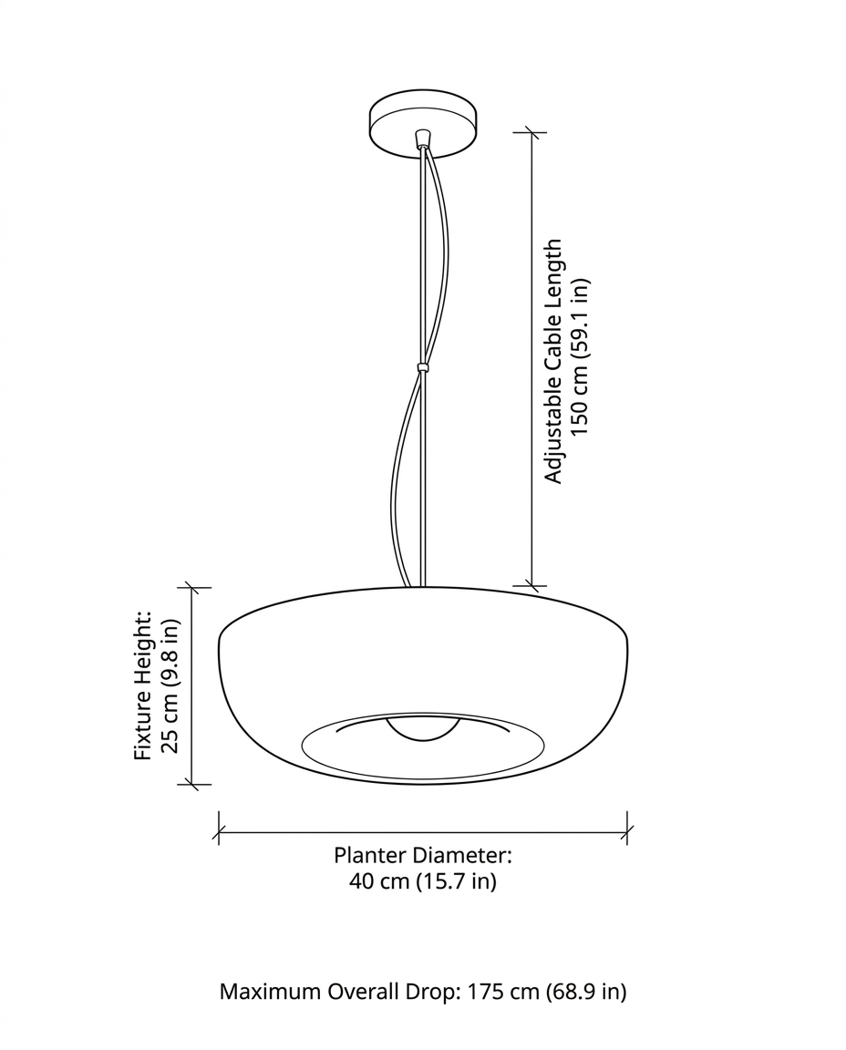 Scandinavische Hanglamp met Plantenbak – Decoratieve Lamp voor Binnenplanten – Moderne Verlichtingscombinatie