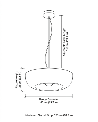 Scandinavische Hanglamp met Plantenbak – Decoratieve Lamp voor Binnenplanten – Moderne Verlichtingscombinatie