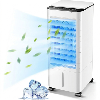 Draagbare Ventilatiekoeler met Bevochtiging en Wielen voor Woonkamer Slaapkamer Kantoor Thuis Klimaat