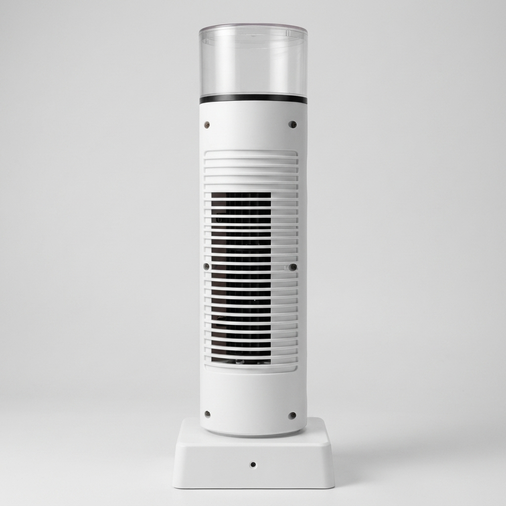 Compacte Bureaukoeler met Luchtbevochtiger 6 Snelheden USB-Ventilator Bladloos Torenmodel LED Kantoor