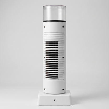 Compacte Bureaukoeler met Luchtbevochtiger 6 Snelheden USB-Ventilator Bladloos Torenmodel LED Kantoor