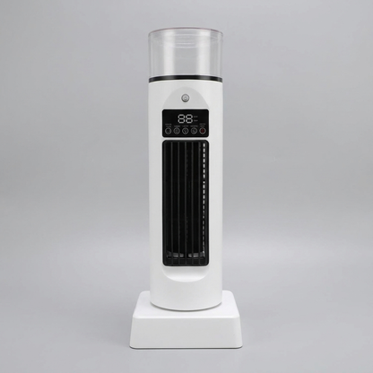 Compacte Bureaukoeler met Luchtbevochtiger 6 Snelheden USB-Ventilator Bladloos Torenmodel LED Kantoor