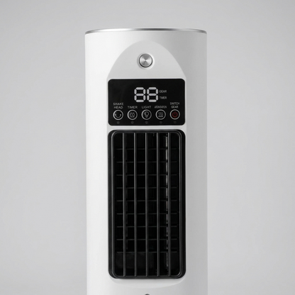 Compacte Bureaukoeler met Luchtbevochtiger 6 Snelheden USB-Ventilator Bladloos Torenmodel LED Kantoor