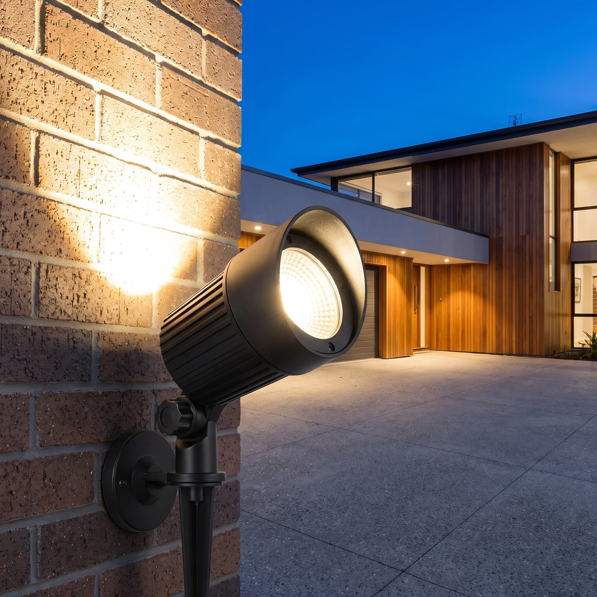 Solar gevelspot LED warmwit IP65 verstelbare zoomlens