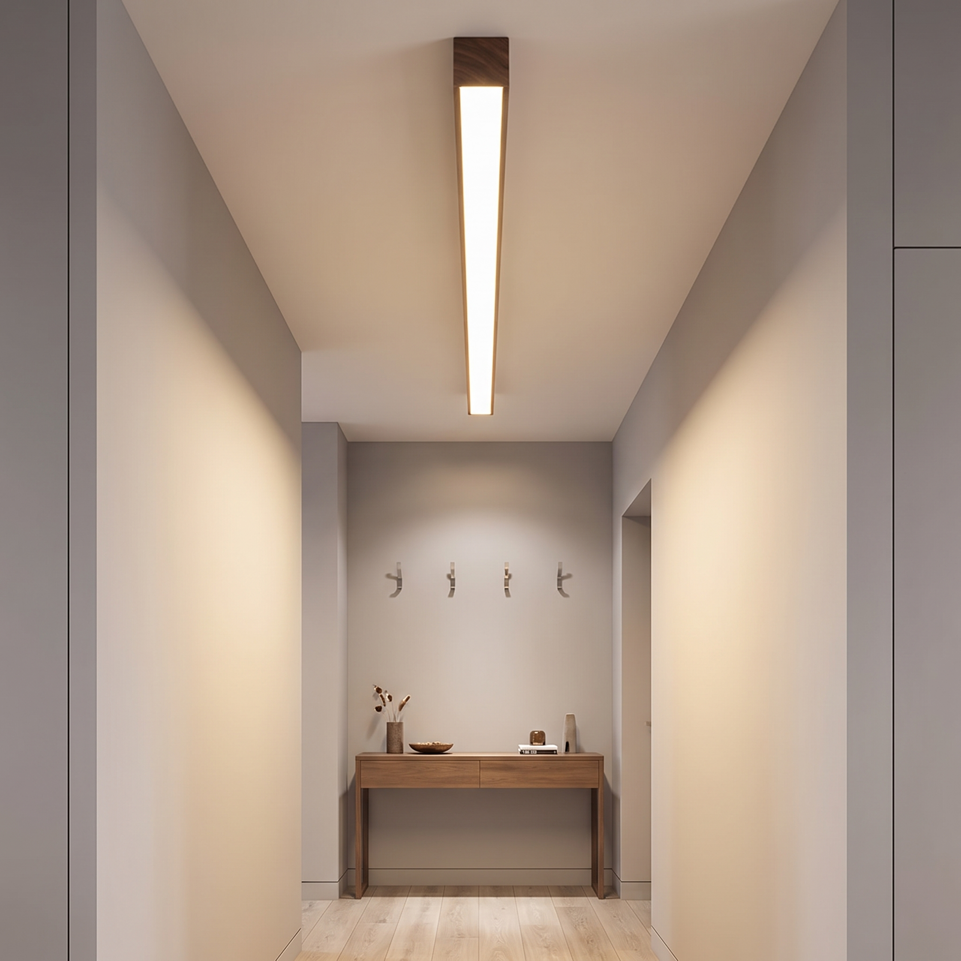 Gang plafondlamp hout langwerpig ingebouwde LED