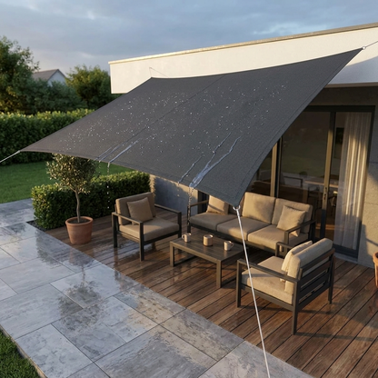 Schaduwdoek Rechthoekig Waterdicht Terras Tuin Balkon Zonnedoek Zonwering Zwembad Zonnezeil Schaduwdoeken Antraciet