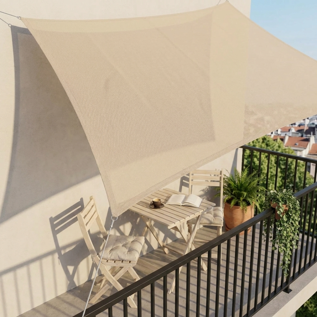 Waterdicht Rechthoekig Schaduwdoek met UV-Bescherming – Zonnedoek voor Tuin, Terras, Balkon & Zwembad – Scheurvast incl. Bevestigingskoorden