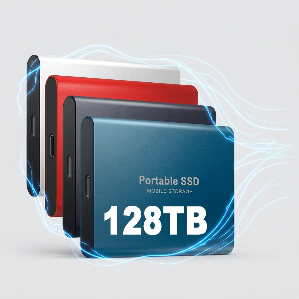 Externe SSD 128TB Draagbare SSD USB-C 3.1 – Ultrasnelle Externe Harde Schijf voor PC, Laptop, Mac, Windows, macOS & Android – Portable SSD voor Gaming, Fotografie, Backup & Databestanden