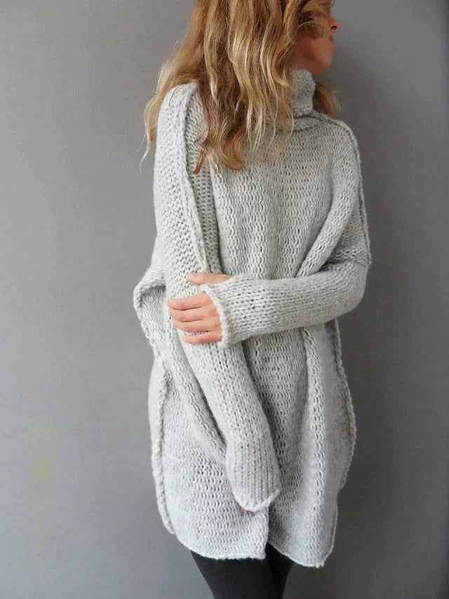 Damestrui Groot Oversized Grijze Trui Losse Pasvorm