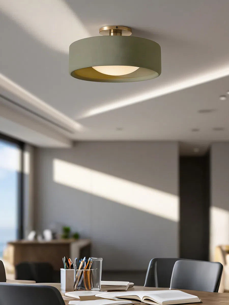 Porseleinen Plafondlamp met Strakke Montage – Moderne Lage Profiellamp Keramiek Opbouwverlichting