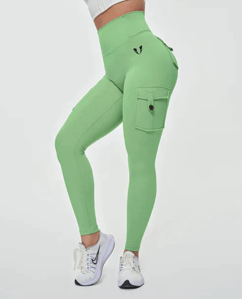 Elastische Hoge Taille Cargo Broek voor Dames