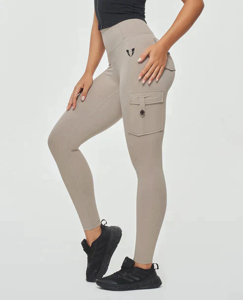 Elastische Hoge Taille Cargo Broek voor Dames