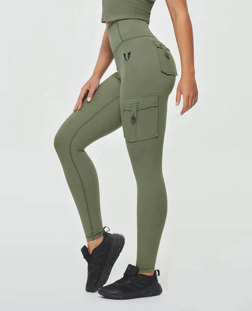 Elastische Hoge Taille Cargo Broek voor Dames