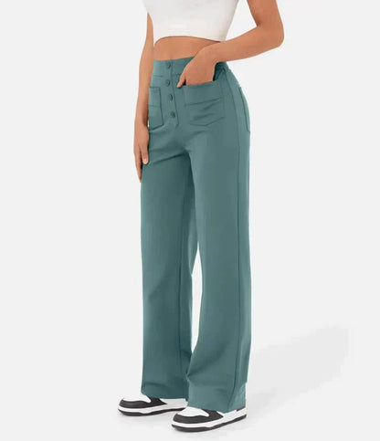 Elastische High Waisted Broek voor Vrouwelijk Comfort