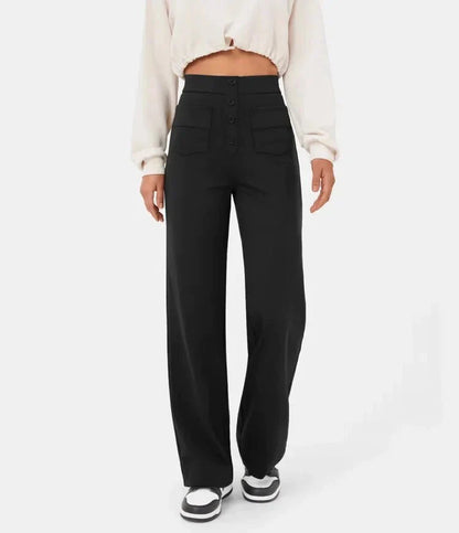 Elastische High Waisted Broek voor Vrouwelijk Comfort