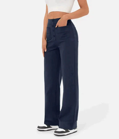 Hoge Taille Elastische Broek Comfortabel Rekbaar Stretch