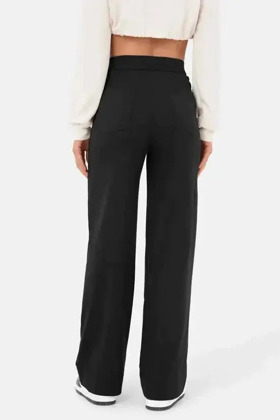 Wijde Broek Hoge Taille Met Voorzakken Comfortabel