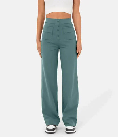 Elastische Broek Hoog Getailleerd Comfortabele Casual Stijl