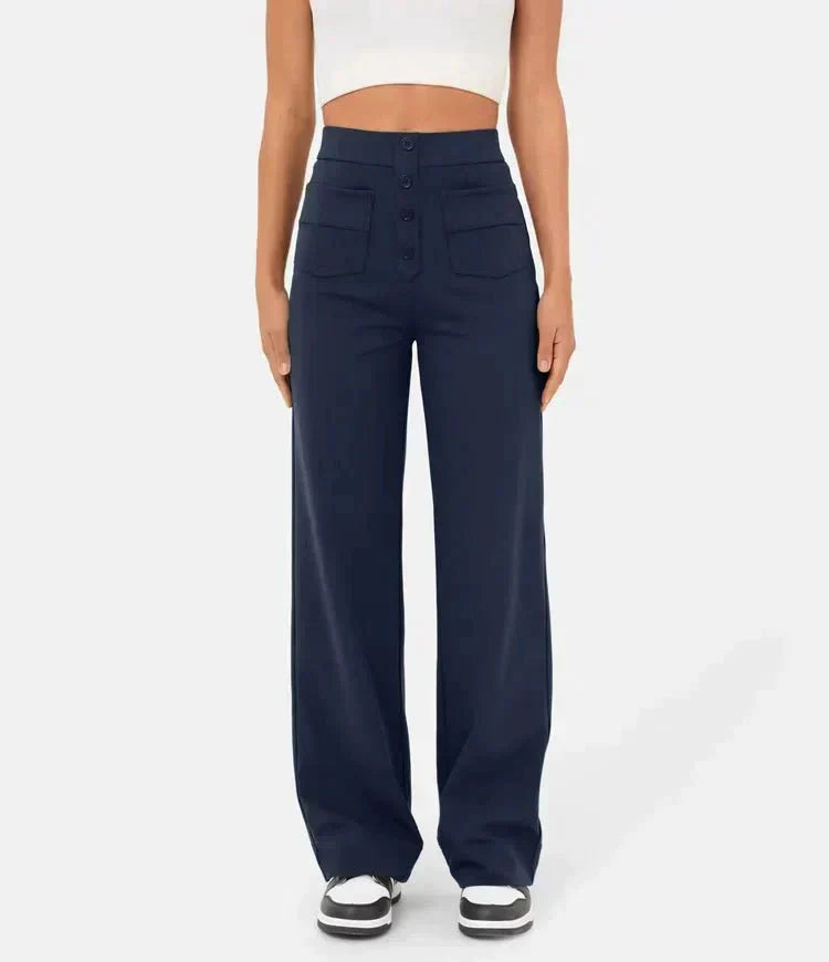 Hoge Taille Elastische Broek Comfortabel Rekbaar Stretch