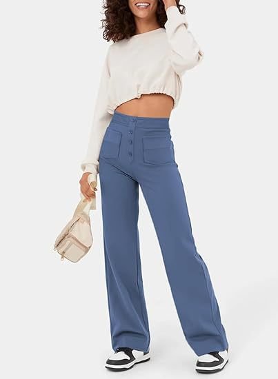 Elastische Broek Hoog Getailleerd Comfortabele Casual Stijl