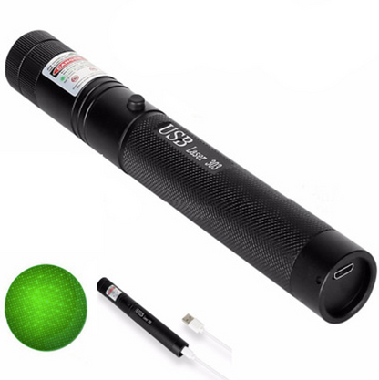 Krachtige Laserpointer Zaklamp met Instelbare Focus en USB Oplaadbaar – Bereik tot 10.000 Meter