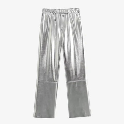 Vrouwelijke Broek met Vossenprint Zilveren Kleur - StudioMarella