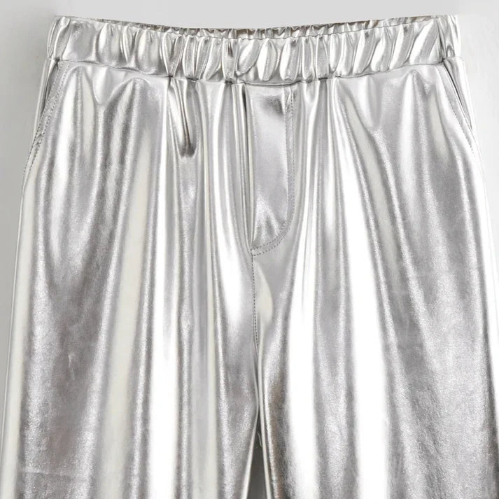 Vrouwelijke Broek met Vossenprint Zilveren Kleur