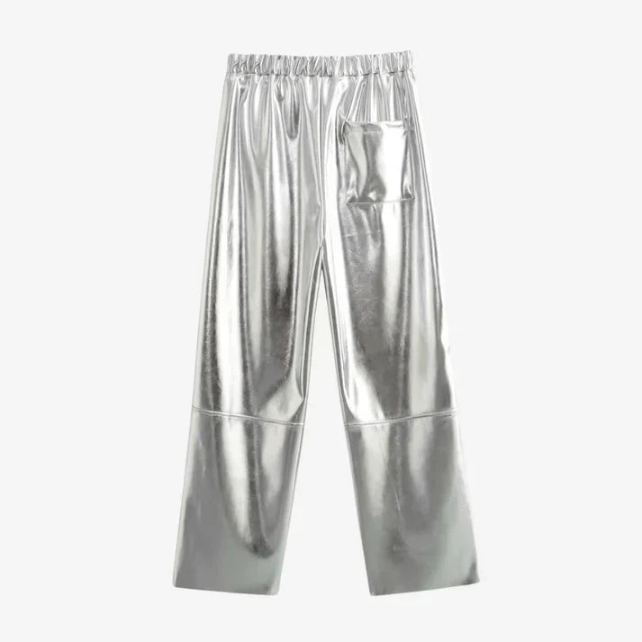 Vrouwelijke Broek met Vossenprint Zilveren Kleur
