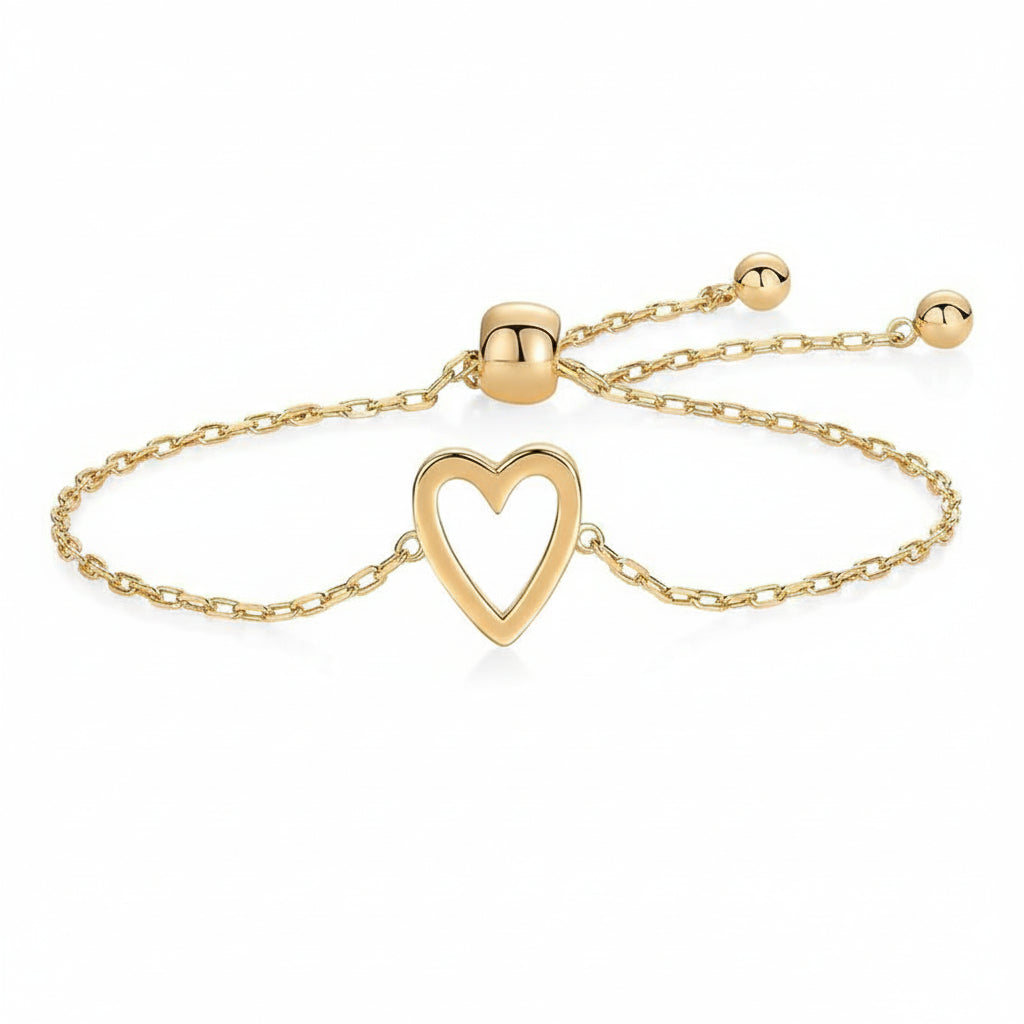 Gouden Hart Armbanden Set voor Moeder en Dochter - Partnerarmbanden met Symbolische Hartbedel - Hypoallergeen 14K Verguld of Verzilverd - Cadeau voor Familie Vriendschap Verjaardag