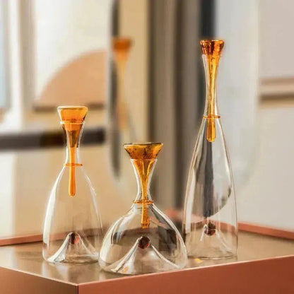 Glazen Karaf Mondgeblazen Decoratieve Stop Amber Blauw Loodvrij Vaatwasmachinebestendig Eettafel Woonkamer