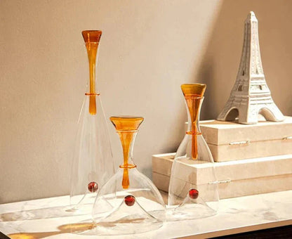 Glazen Karaf Mondgeblazen Decoratieve Stop Amber Blauw Loodvrij Vaatwasmachinebestendig Eettafel Woonkamer