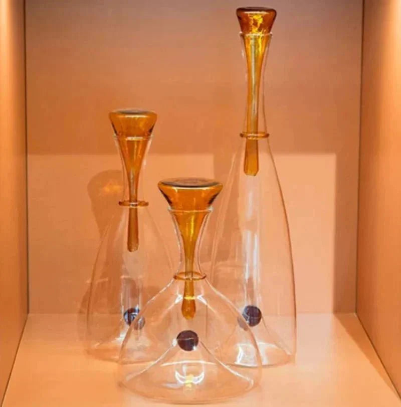 Glazen Karaf Mondgeblazen Decoratieve Stop Amber Blauw Loodvrij Vaatwasmachinebestendig Eettafel Woonkamer