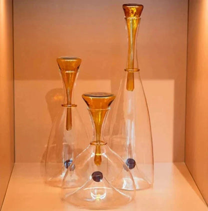 Glazen Karaf Mondgeblazen Decoratieve Stop Amber Blauw Loodvrij Vaatwasmachinebestendig Eettafel Woonkamer