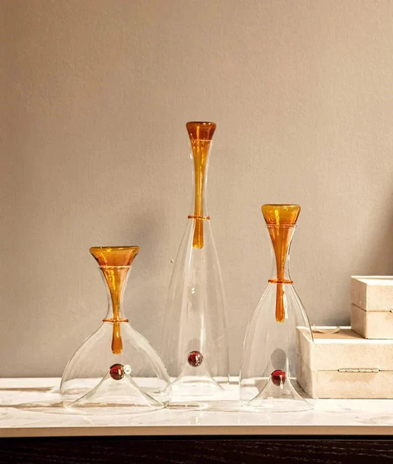 Glazen Karaf Mondgeblazen Decoratieve Stop Amber Blauw Loodvrij Vaatwasmachinebestendig Eettafel Woonkamer