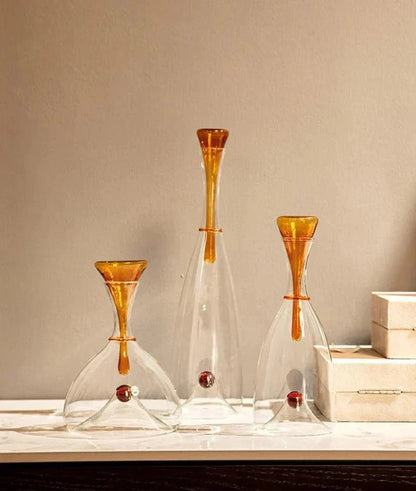 Glazen Karaf Mondgeblazen Decoratieve Stop Amber Blauw Loodvrij Vaatwasmachinebestendig Eettafel Woonkamer