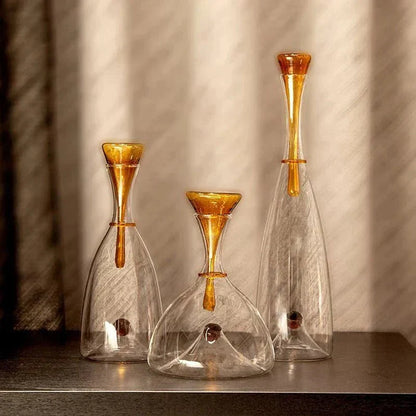 Glazen Karaf Mondgeblazen Decoratieve Stop Amber Blauw Loodvrij Vaatwasmachinebestendig Eettafel Woonkamer