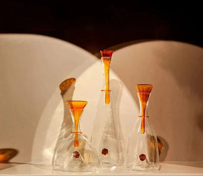 Glazen Karaf Mondgeblazen Decoratieve Stop Amber Blauw Loodvrij Vaatwasmachinebestendig Eettafel Woonkamer