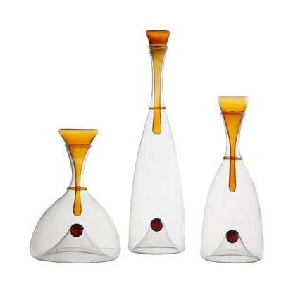 Glazen Karaf Mondgeblazen Decoratieve Stop Amber Blauw Loodvrij Vaatwasmachinebestendig Eettafel Woonkamer
