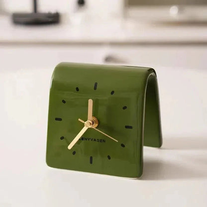 Keramische Bureauklok Met Stil Quartz Uurwerk Voor Bureau En Nachtkastje