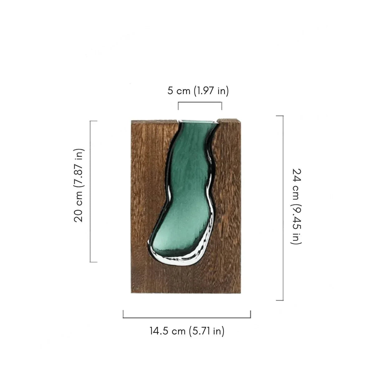Houten Vaas Met Glazen Inzet Voor Bloemen En Woondecoratie