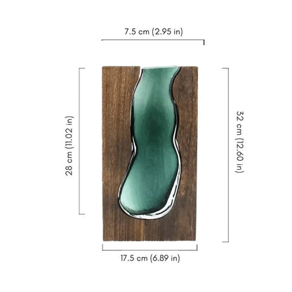 Houten Vaas Met Glazen Inzet Voor Bloemen En Woondecoratie