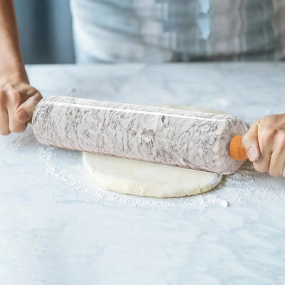 Marmeren Deegroller Met Houten Handgrepen Voor Bakken En Patisserie