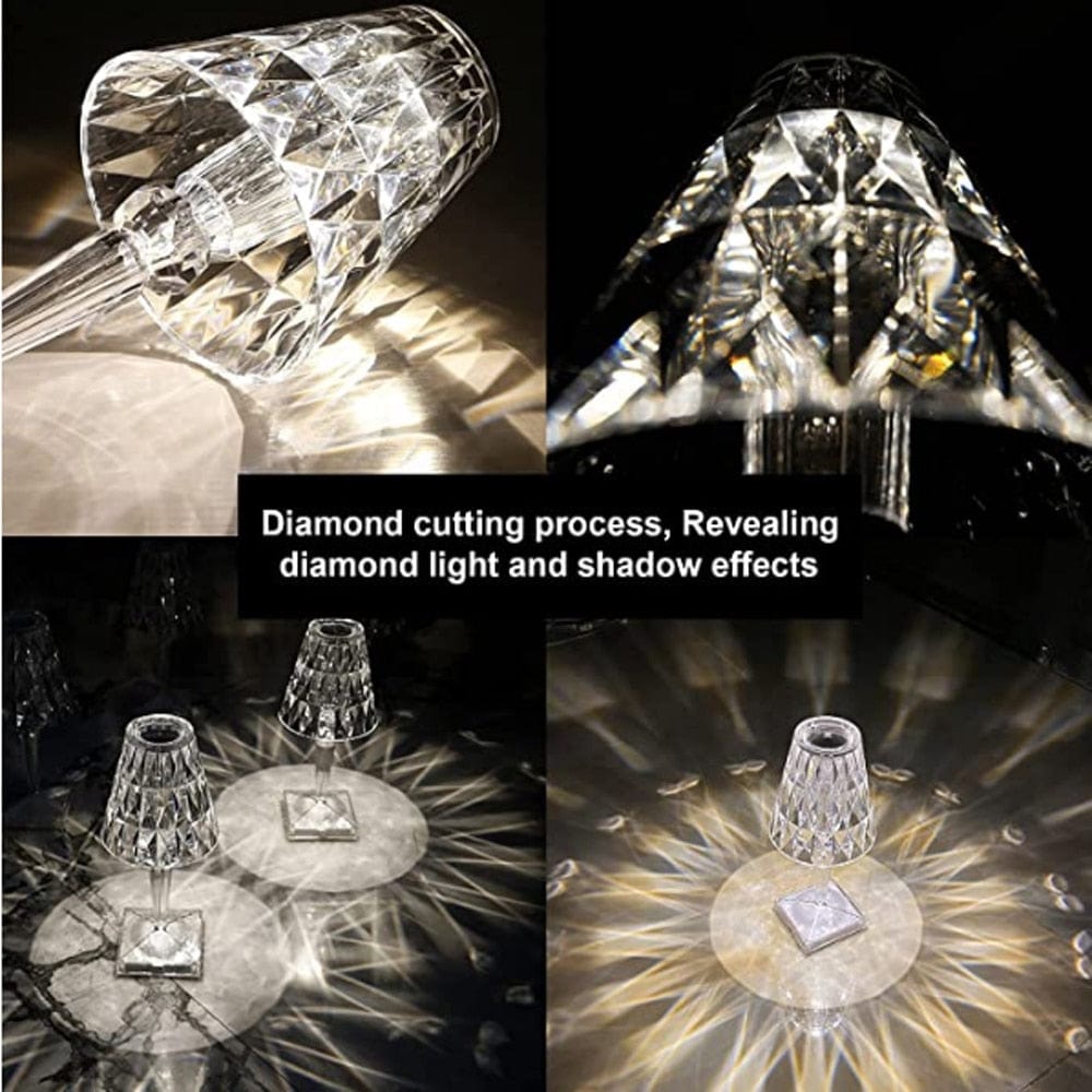 LED Kristal Tafellamp – Draadloze Touch Lamp met Diamant Design & Sfeerverlichting