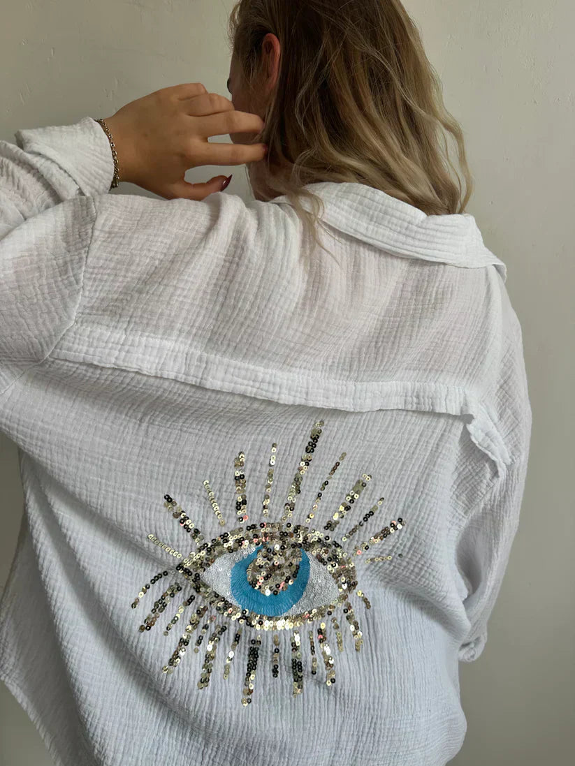 Oversized Katoenen Shirt Luxe Gemakkelijk Comfortabel