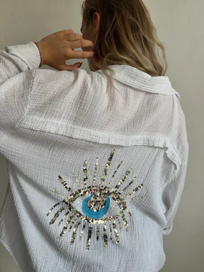 Oversized Katoenen Shirt Luxe Gemakkelijk Comfortabel