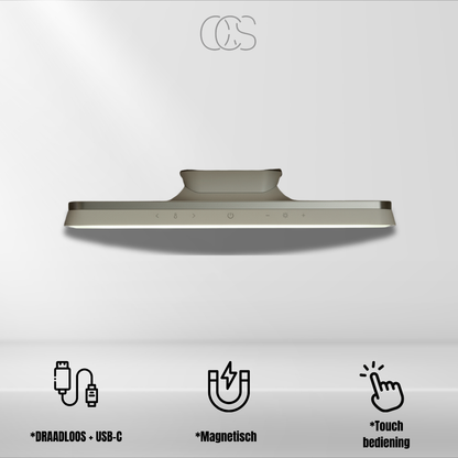 Draadloze Magnetische LED Lamp Dimbaar Aluminium 30cm USB-C Oplaadbaar Wandlamp Sfeerlamp