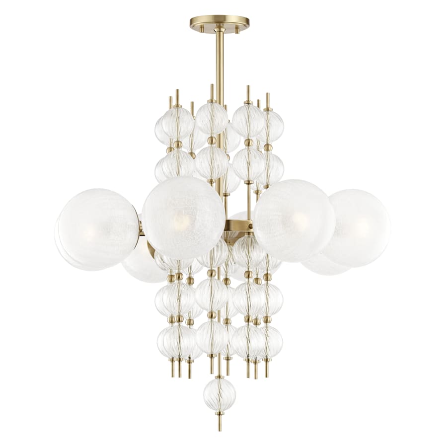 Moderne Glazen Kroonluchter met 8 Lichtpunten 86cm – Elegant Staal met Bolvormige Kappen voor Eetkamer Woonkamer